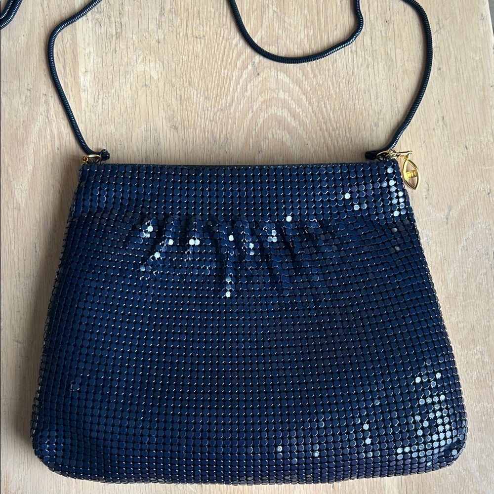 Navy Sequin Crossbody Evening Bag